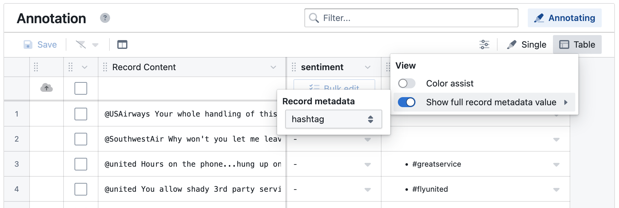 Metadata Focus-view